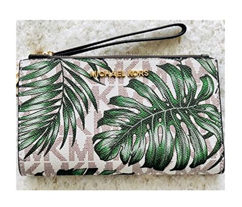 Michael Kors Palm Leaf Double Zip Wallet 